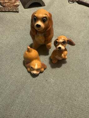 Vintage Disney Hagen-Renaker Miniature Lady and the Tramp Cocker Spaniel Ceramic